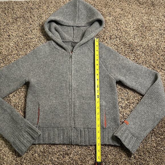 Abercrombie & Fitch 100% Lamb Wool Knit Zip Up Grey Sweater Size Medium - Picture 11 of 13
